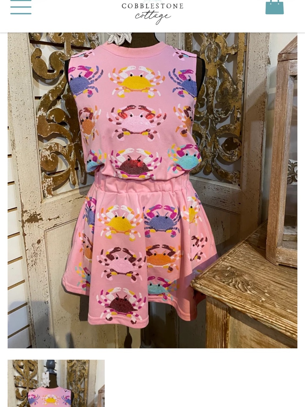 Queen of sparkles Pink Women’s Crab Print Skater Dress